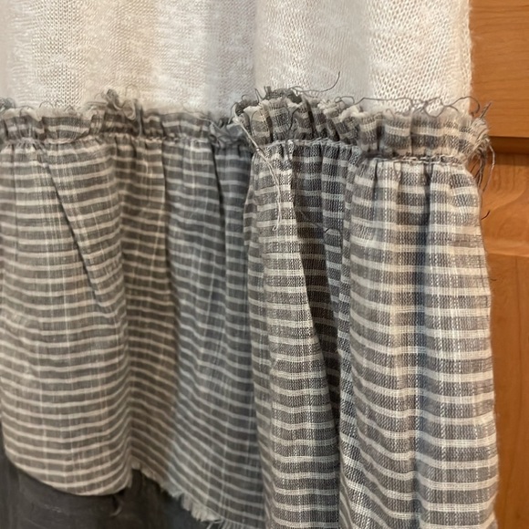 Easel Tunic Top w/ Tiered Ruffle Stripe T Shirt Short Sleeve - Picture 8 of 9